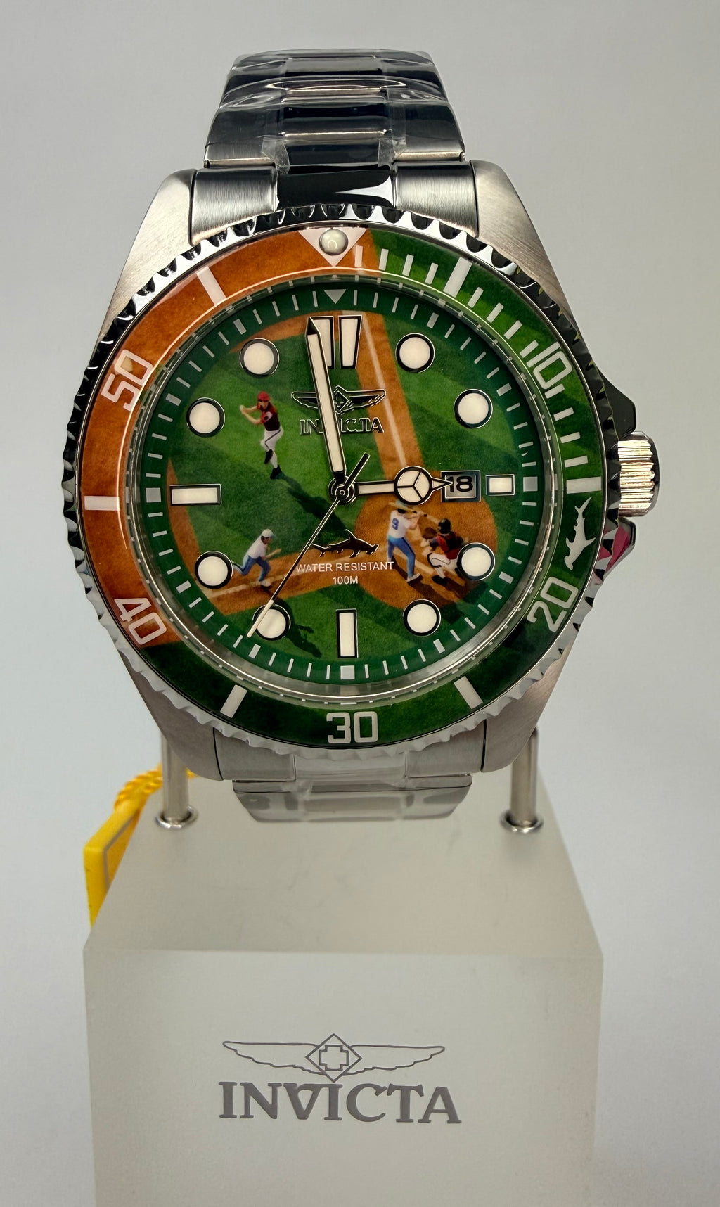 51064 Mens Pro Diver Baseball Dial Steel 43mm Stainless Steel Bracelet Watch