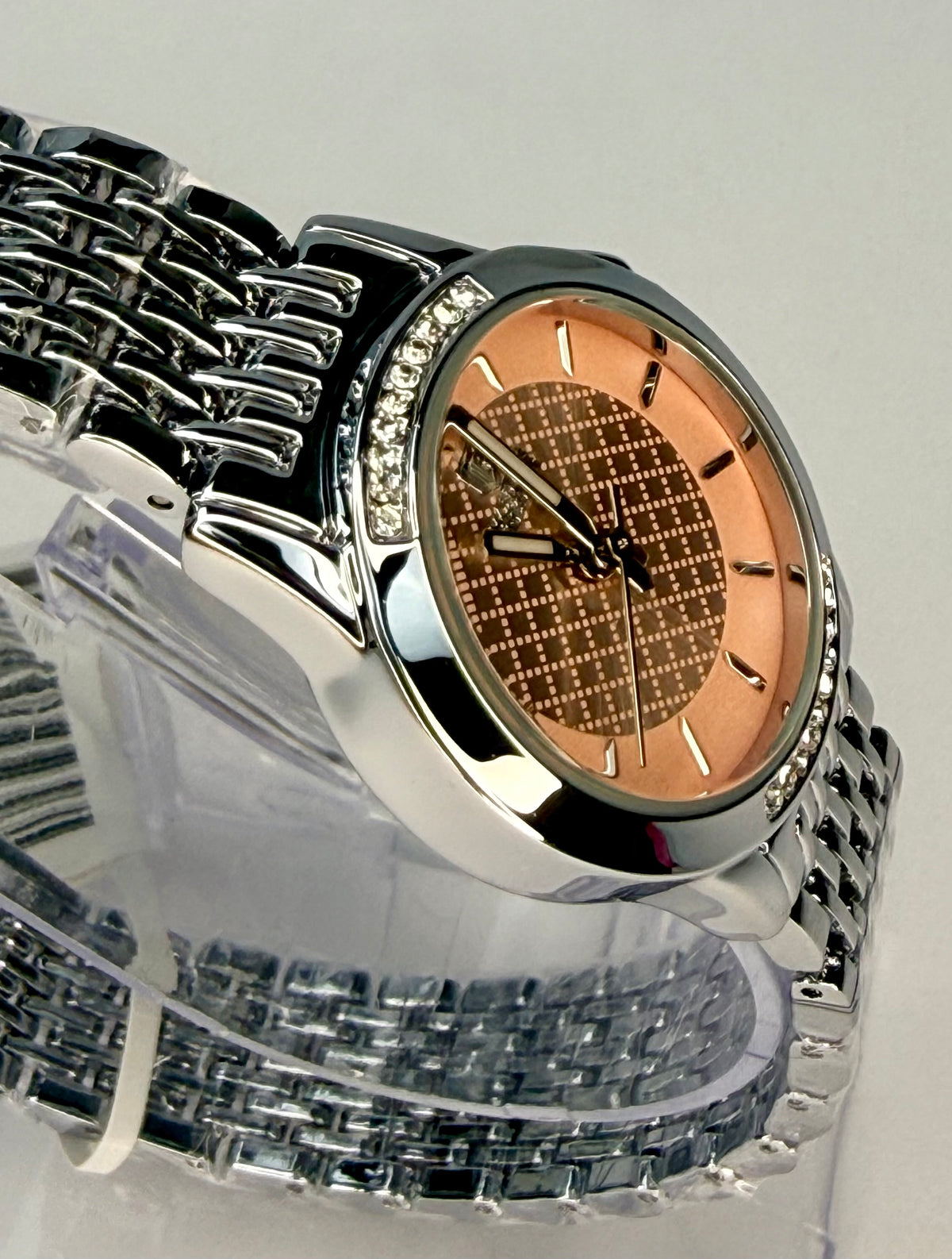 00218 Montres Prestige X Invicta Pink Dial Crystal 27mm Stainless Steel Watch