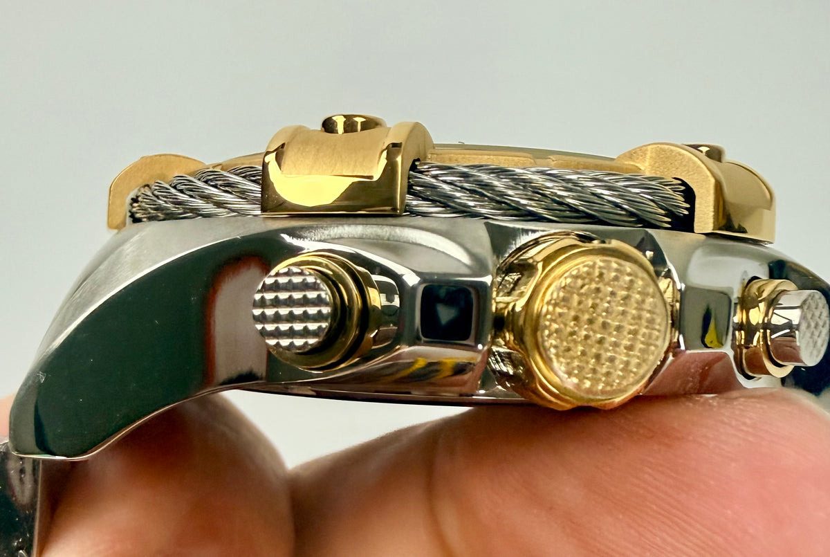 49746 Invicta Bolt Ace Men's Gold Steel 52mm Chronograph Watch