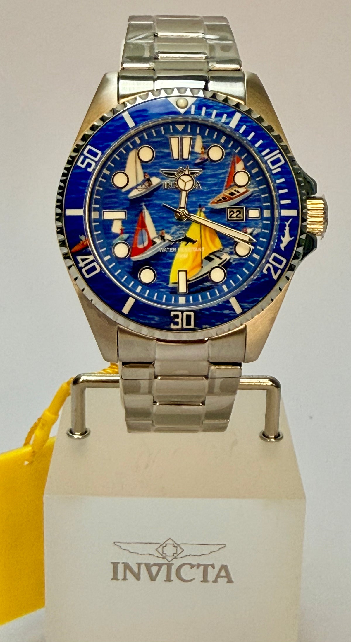 51050 Mens Pro Diver Visions From Above Sailing Scene Blue Dial 43mm 100m