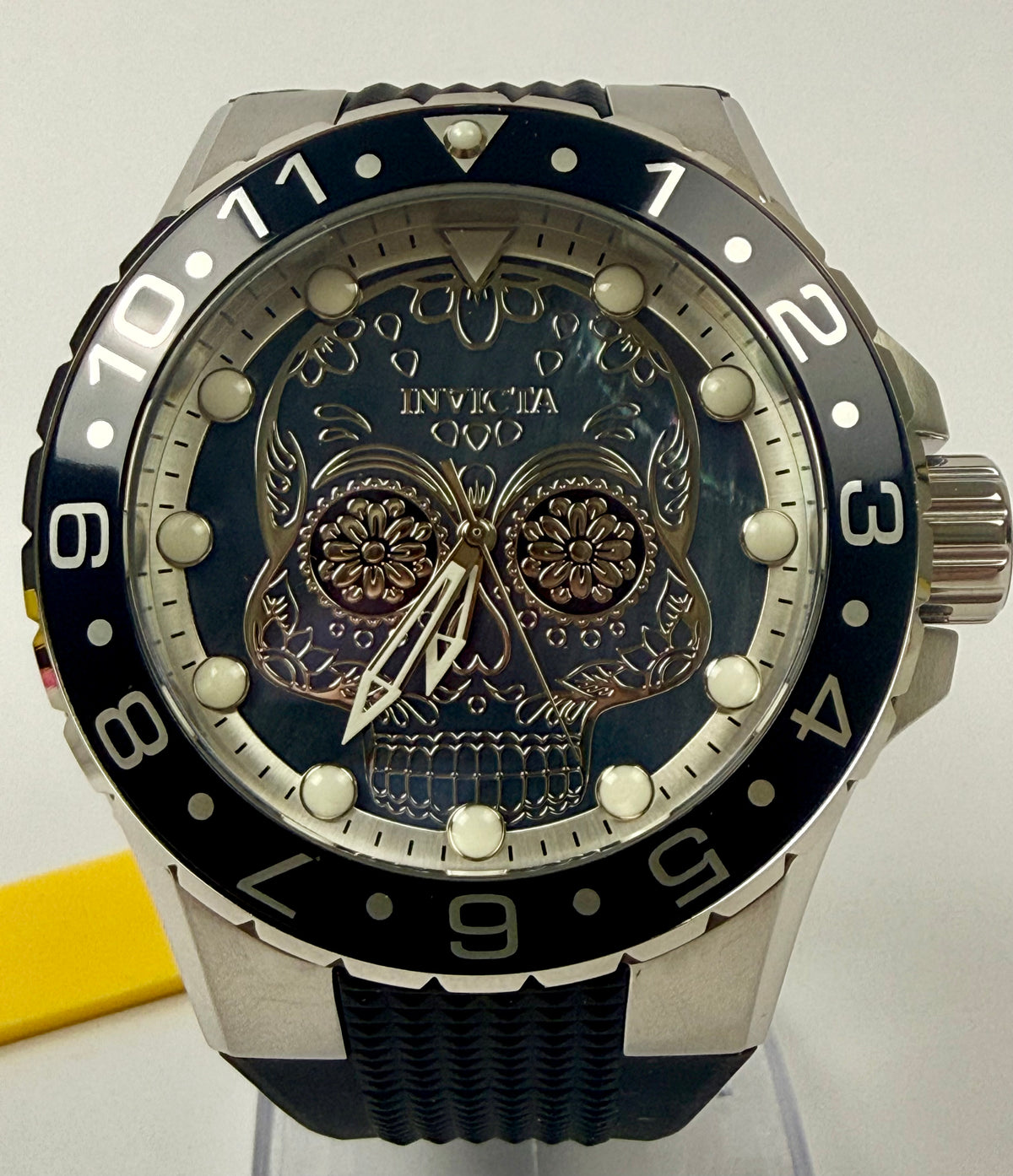 36855 Invicta Aviator Dia De Los Muertos MOP Black Dial Sugar Skull 50mm  Watch