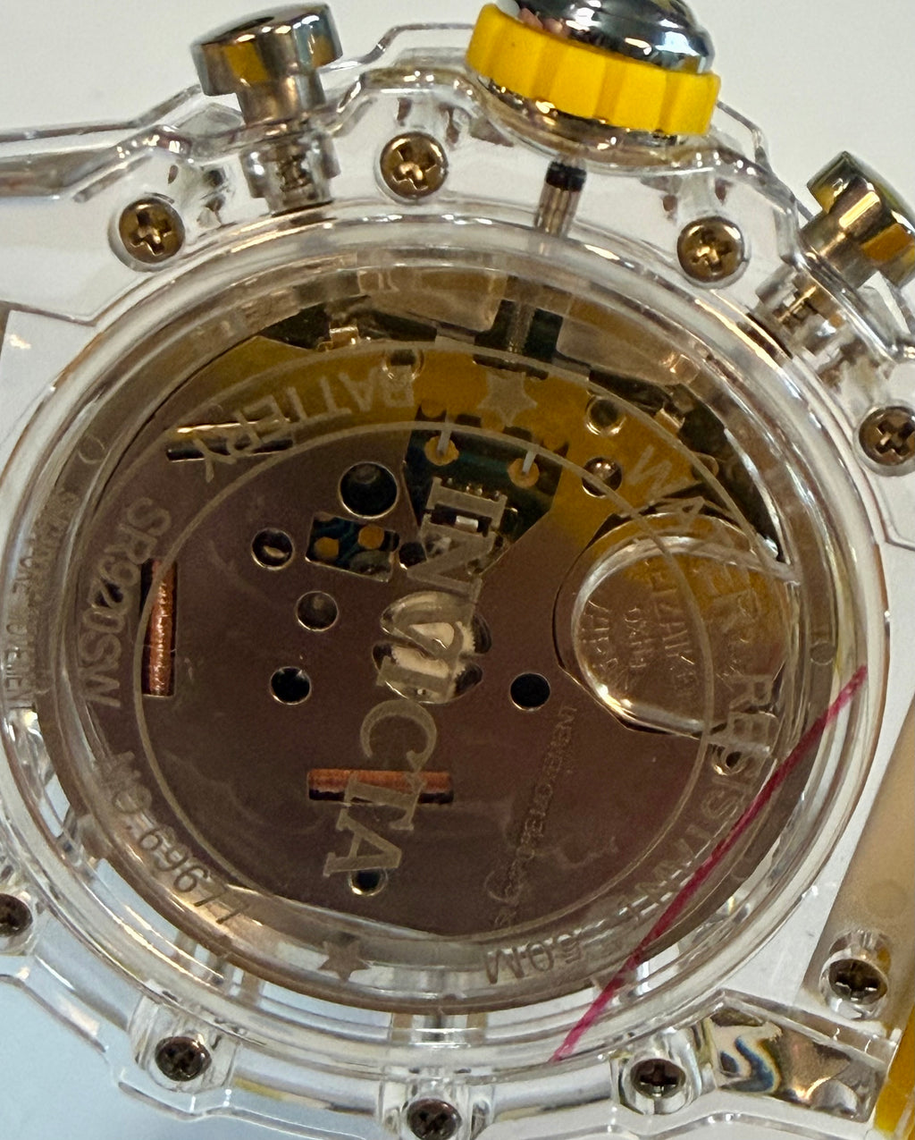 Close-up of a Invicta Racing Vaulthan 44mm
