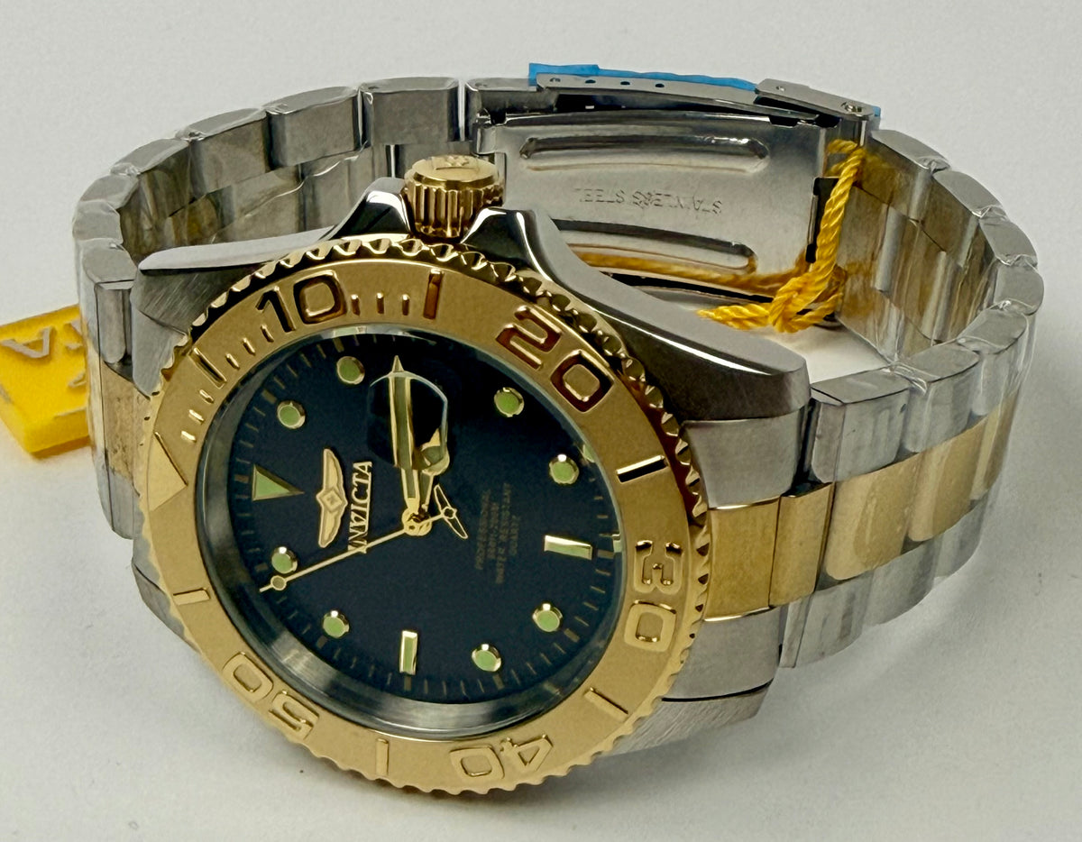 29948 Invicta Mens Pro Diver Abbysor Two Tone Black Dial Steel 43mm Watch