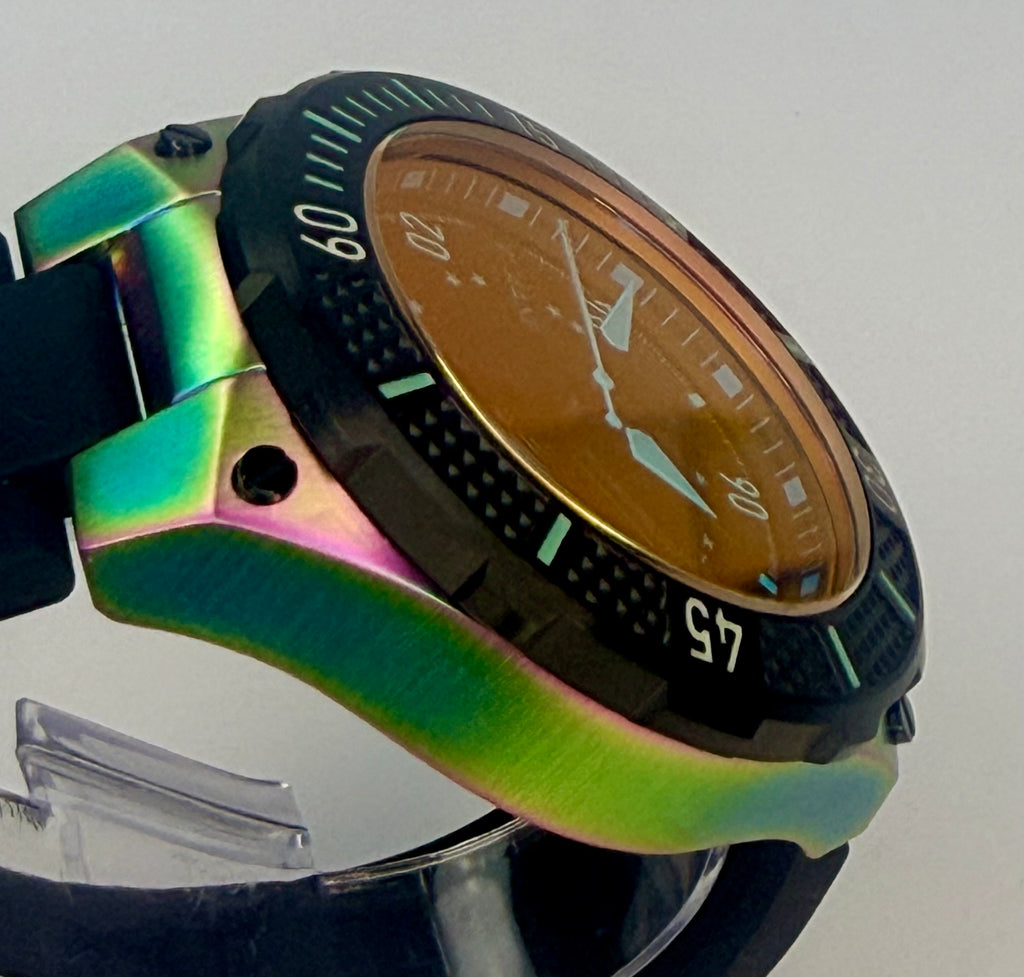 39901 Invicta Aviator Ascend Men's Watch 50mm Iridescent Steel Case Black Strap