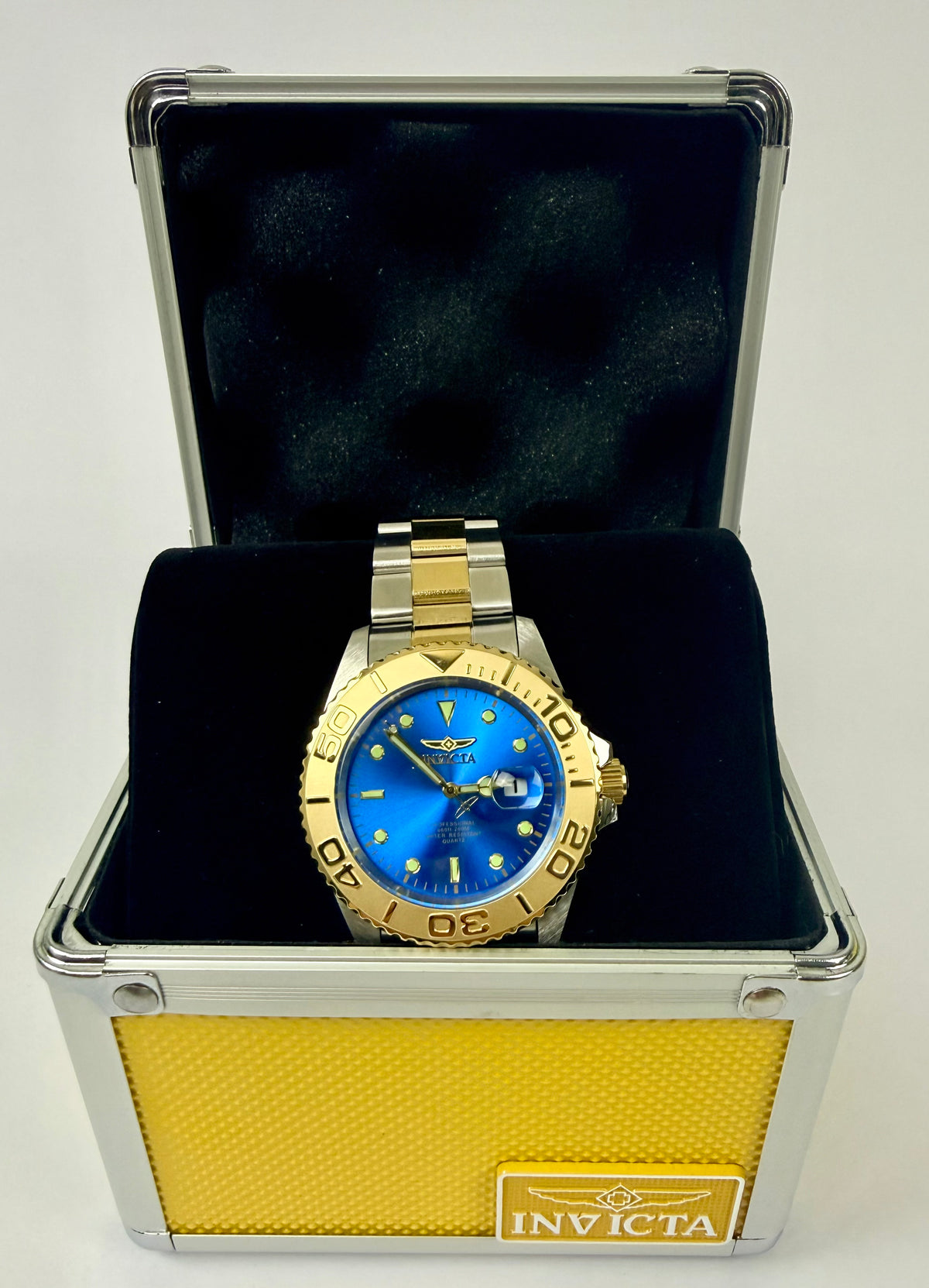 29949 Invicta Pro Diver Mens Pro Diver 43mm Two-Tone Blue Dial Watch with Case