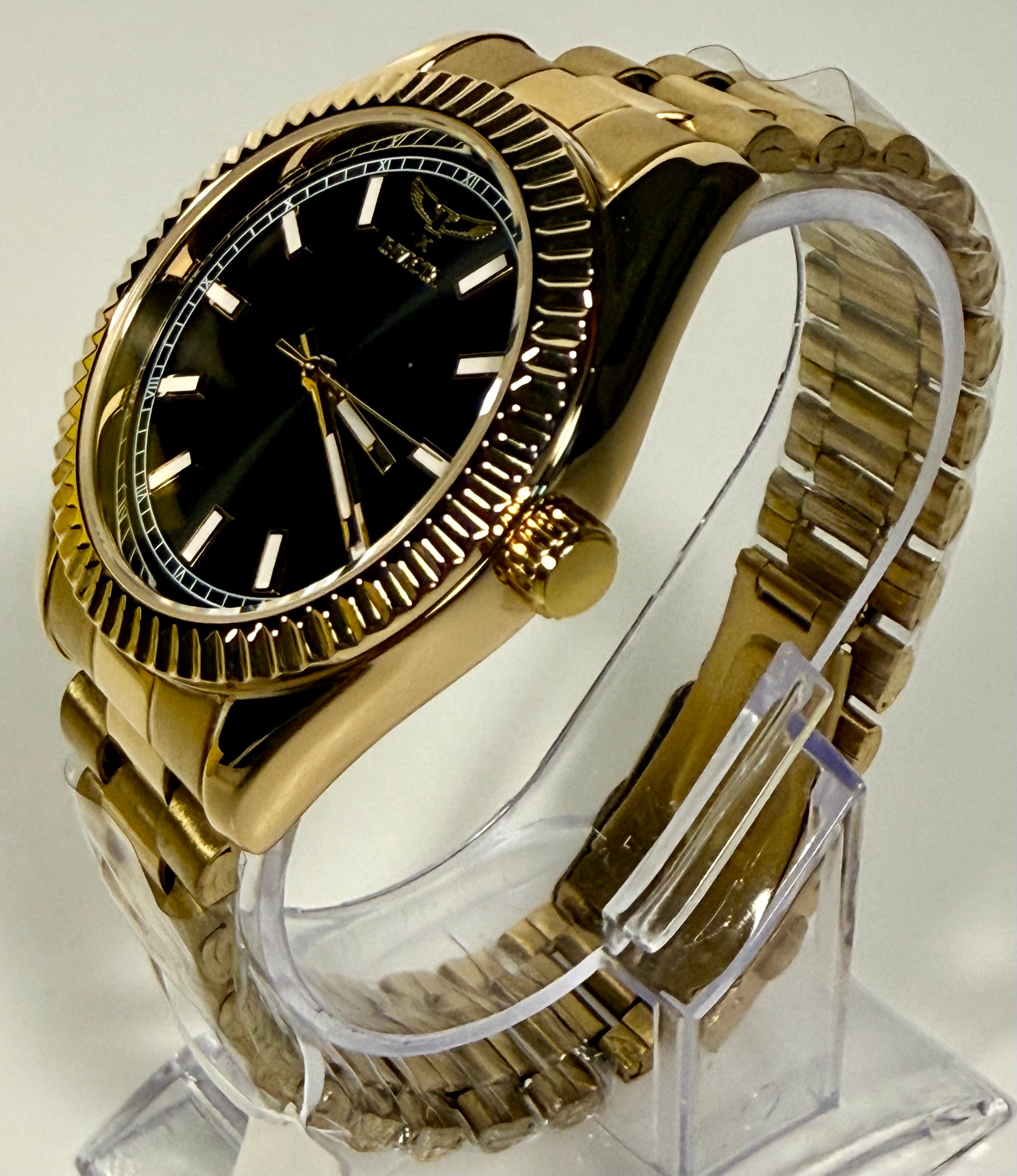 69006 Invicta Specialty I Black Dial Yellow Gold Tone 40mm Stainless Mens Watch side