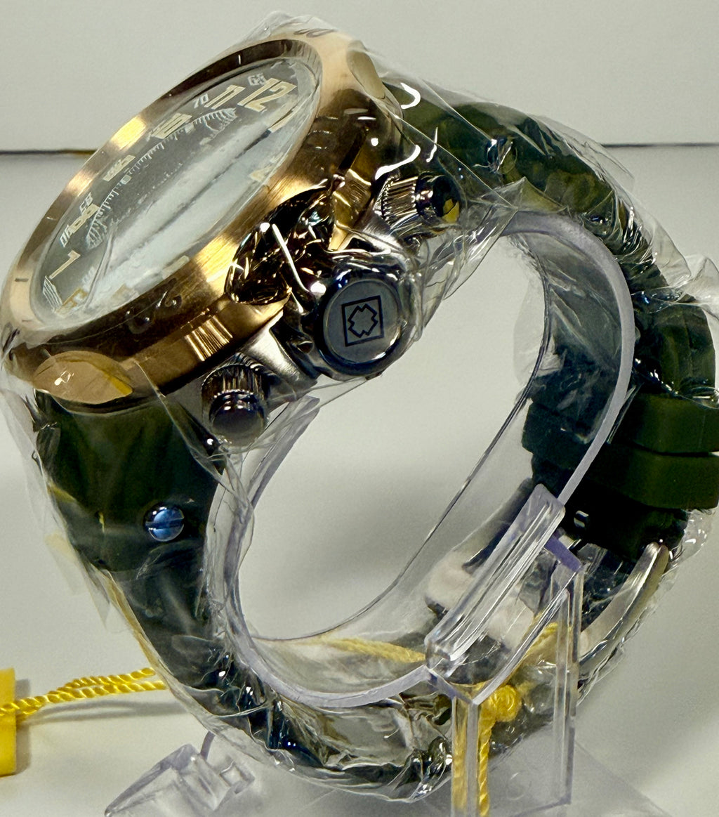 Invicta Men's Venom Hydra 52mm Quartz Green Dial Silicone Strap Watch 50509 side view