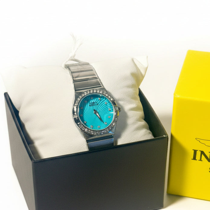 70263 Invicta Angel Glintia Womens 27.8mm Blue Dial Steel Watch 30m