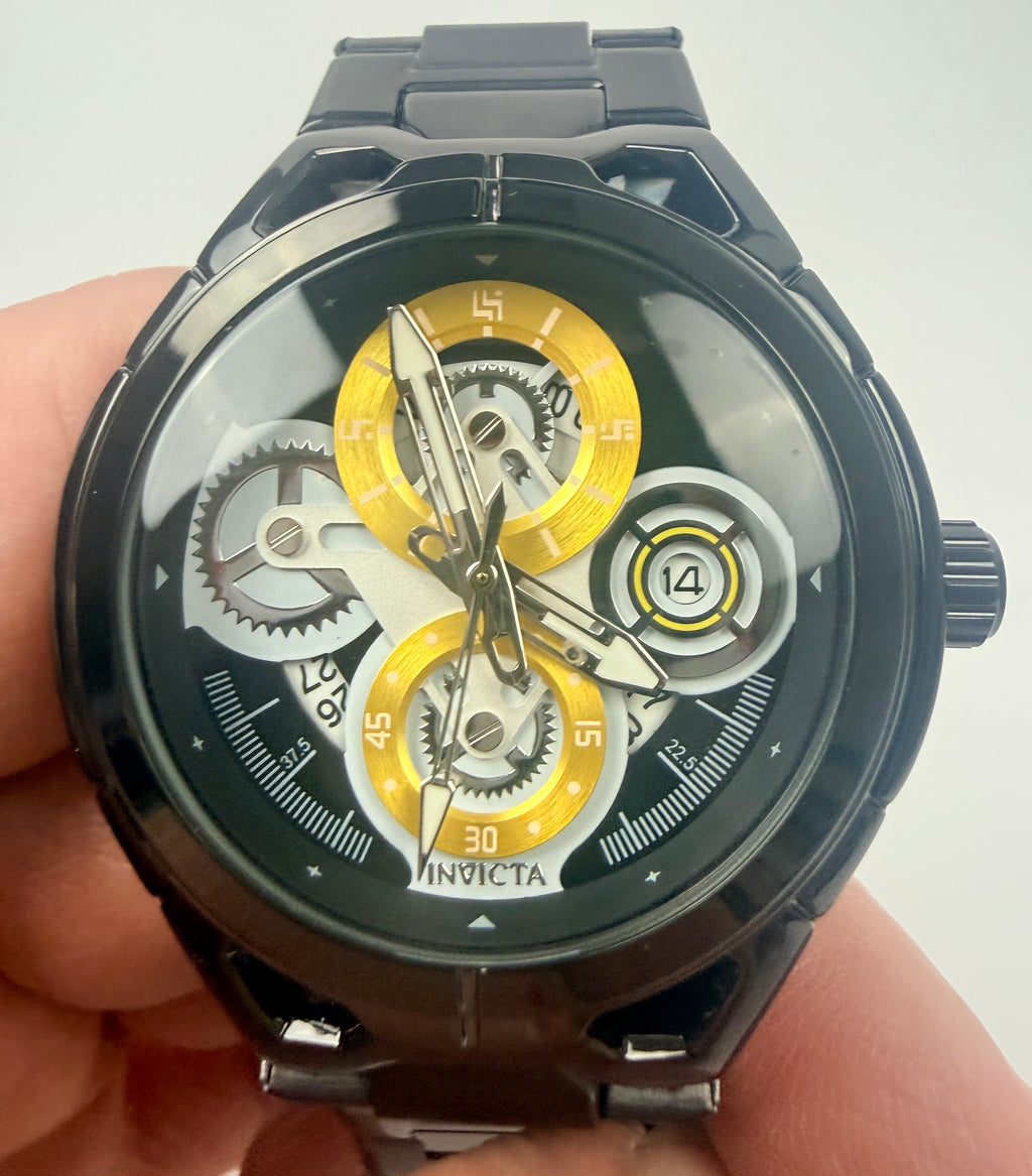 Invicta 79009 S1 Rally Syncor 44mm Black Dial Stainless Steel Silicone Watch