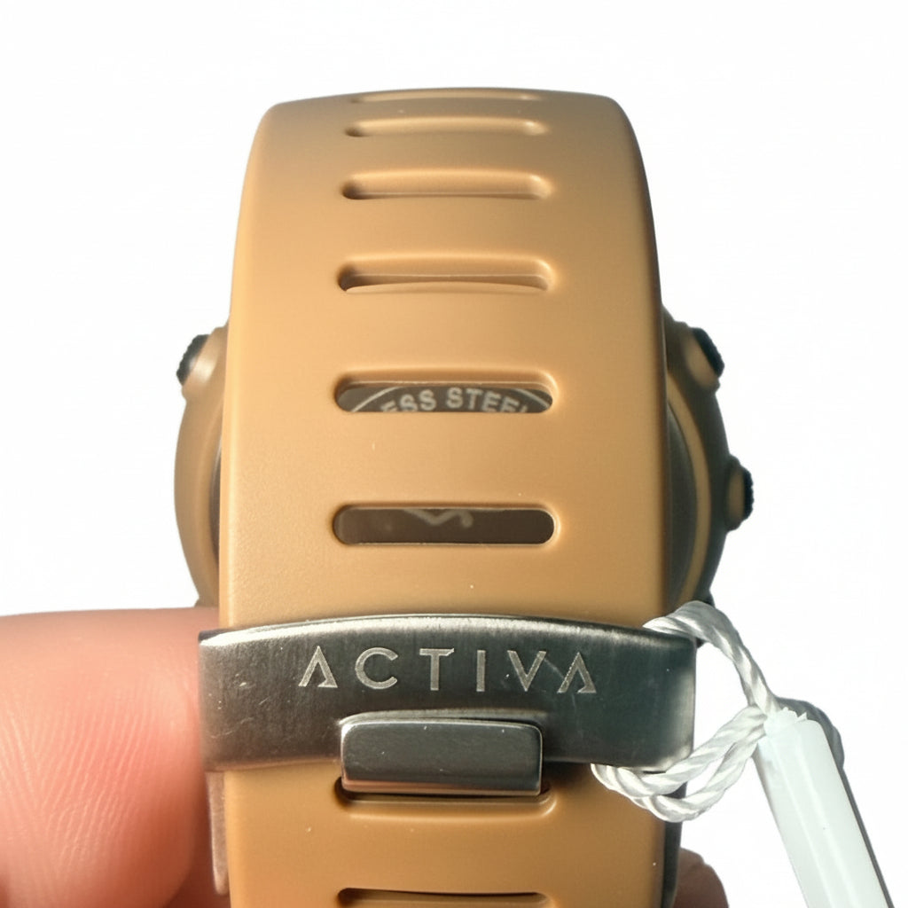 ACW1237-003 Digital Mens 53mm Tan Resin Chronograph Sport Watch