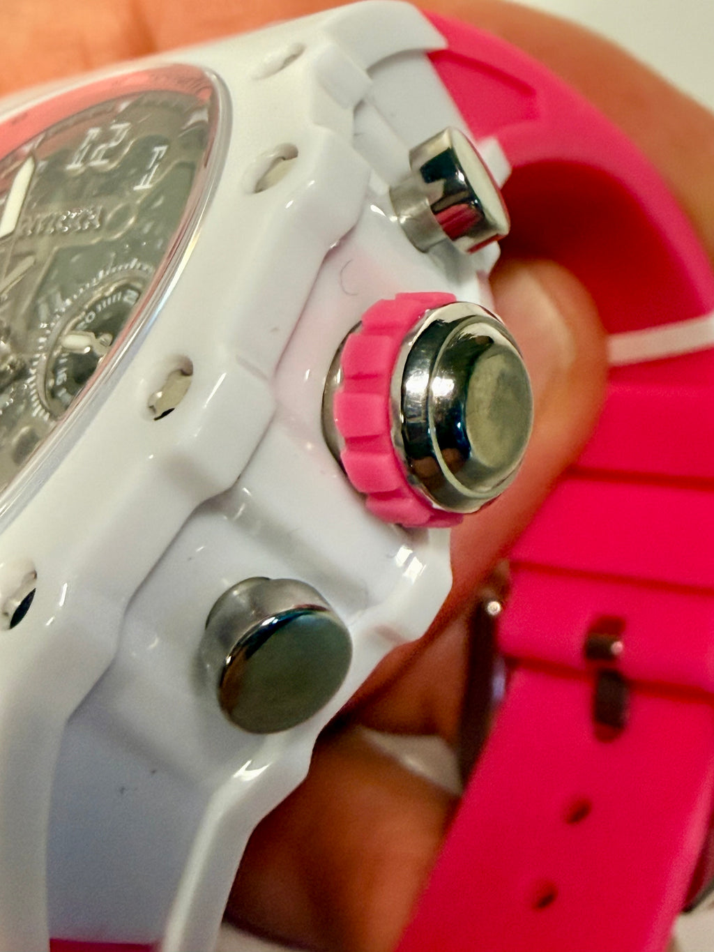 Invicta Racing Apexium Unisex Watch - 41mm, Pink (69620) chronograph buttons