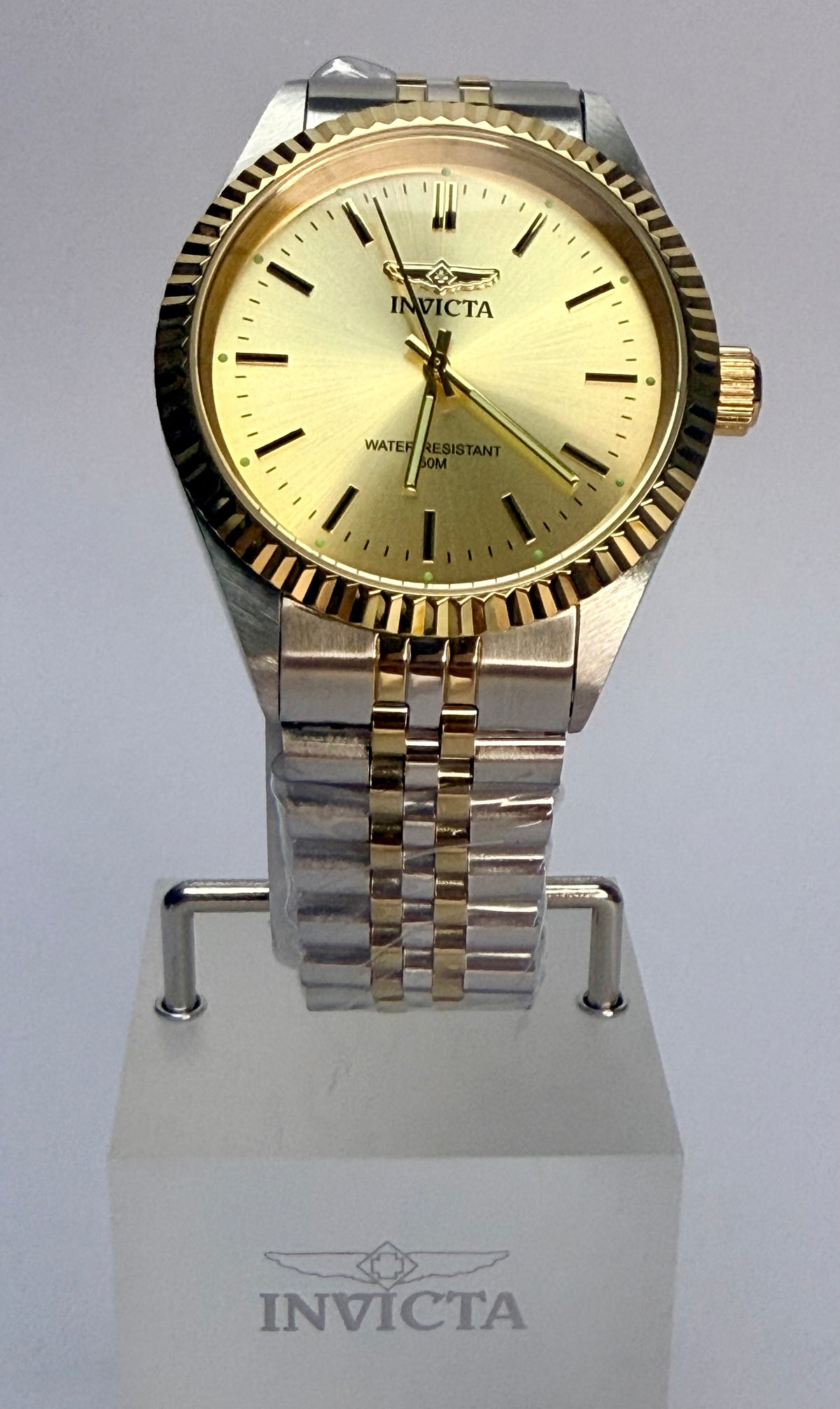 29382 Specialty Lumeris 43mm Stainless Steel Gold Dial Analog Watch Stainless Steel