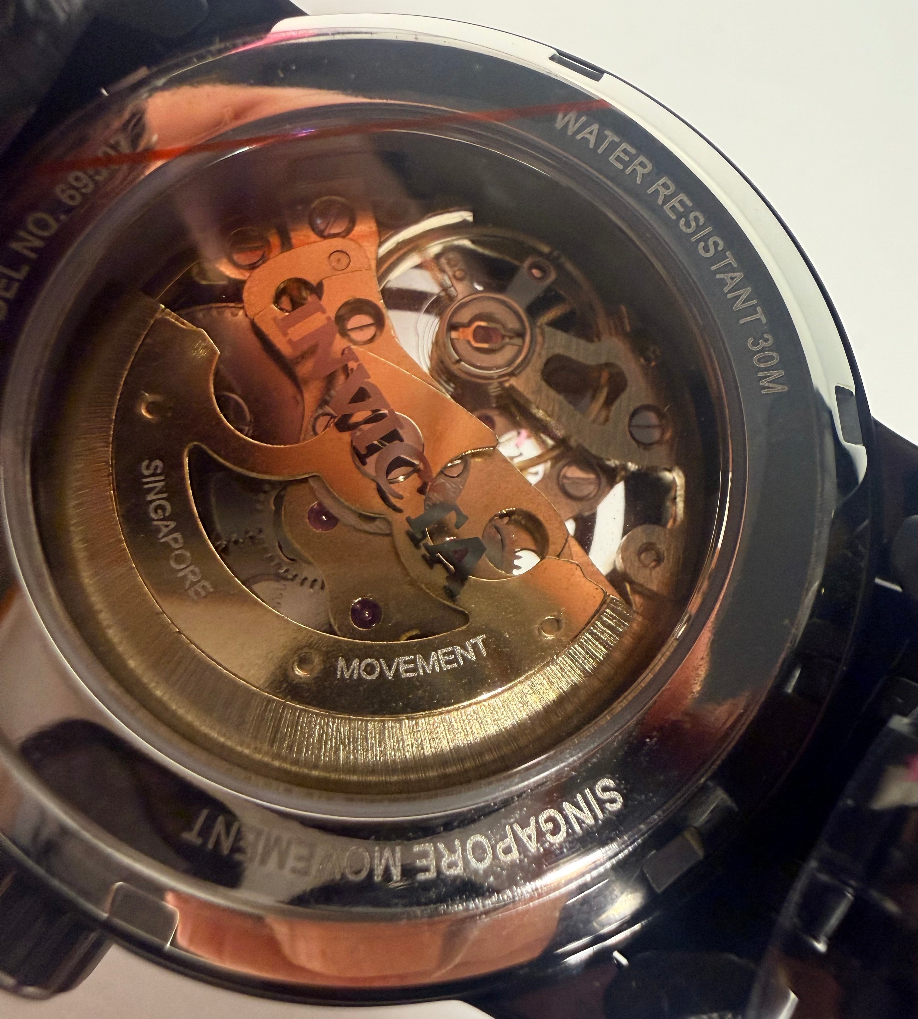 69507 Invicta Mens Objet D Art Artifice Automatic Skeleton Dial Stainless Steel open heart