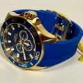 28002 Invicta Mens Pro Diver Impact Blue Dial Gold Tone Silicone 50mm 100m Watch