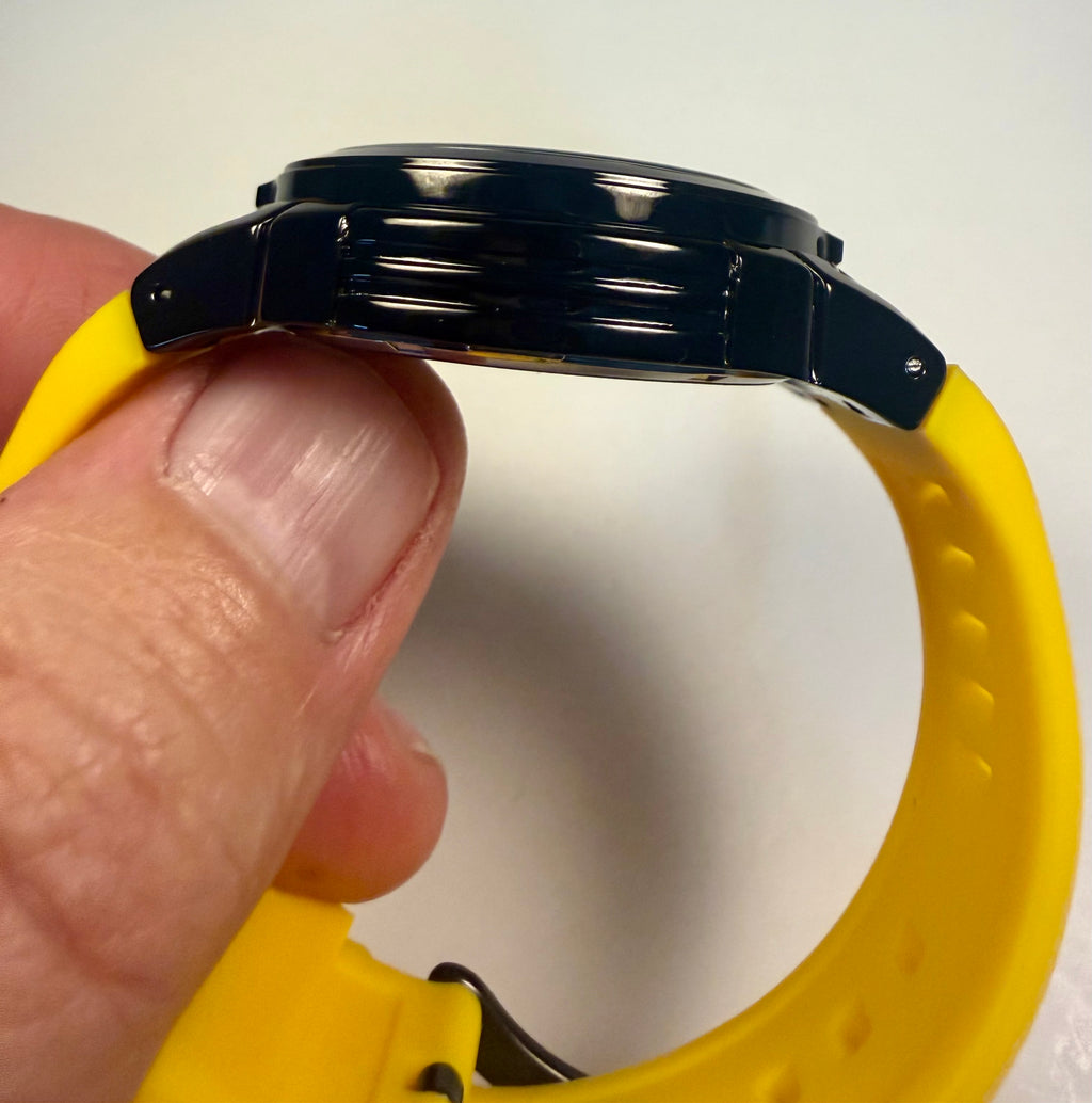 Activa ACW9549-006 Electric Yellow Skeleton Dial 44mm Black Silicone Sport NIB