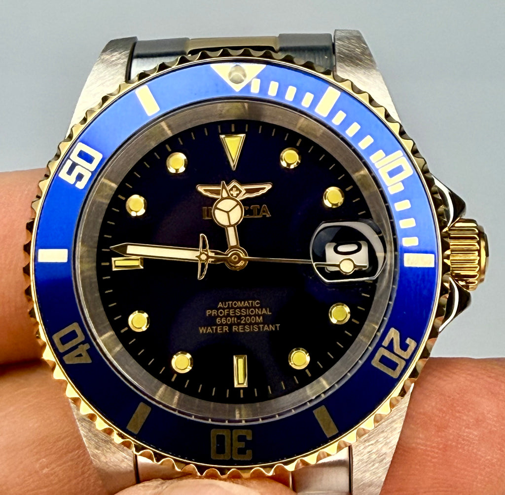 8928OB Mens Pro Diver Automatic Blue Dial Gold Tone Two Tone NH35A 40mm Watch
