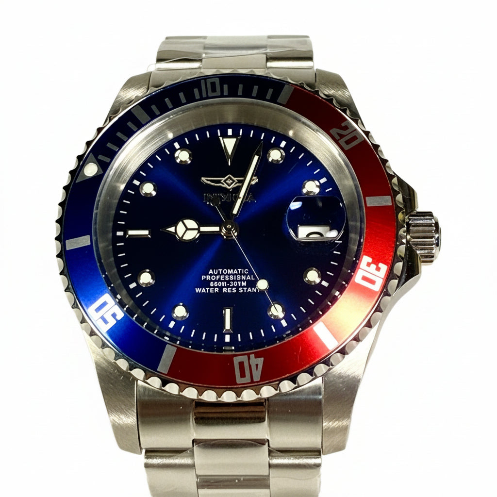 Invicta Men’s Pro Diver Bathyos Automatic Watch - 43mm, Steel Pepsi (5053OBXL)