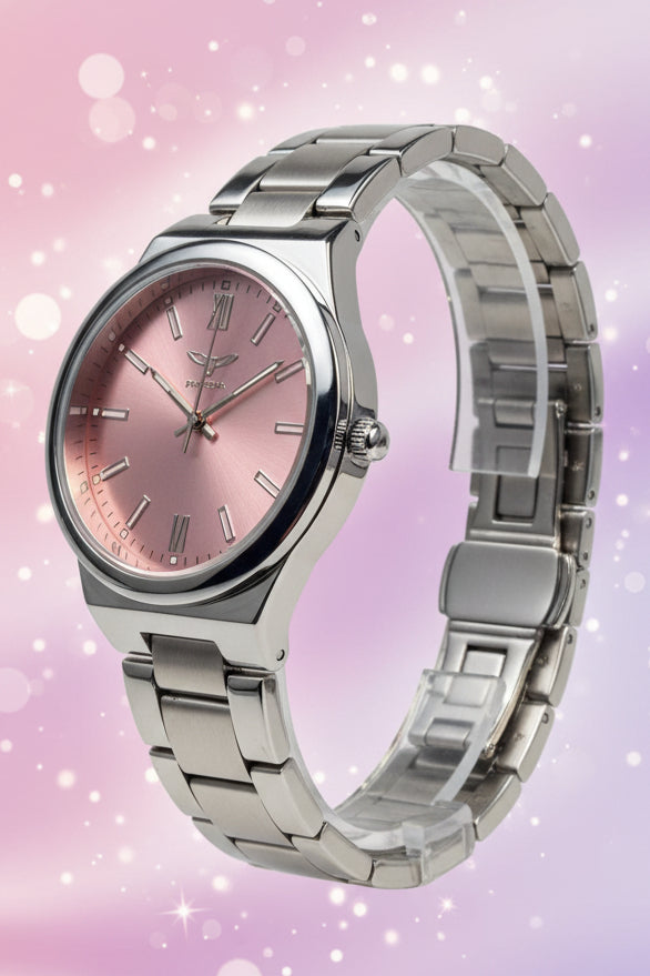 Invicta Ladies Celestial ISilver watch with a pink face on a white background