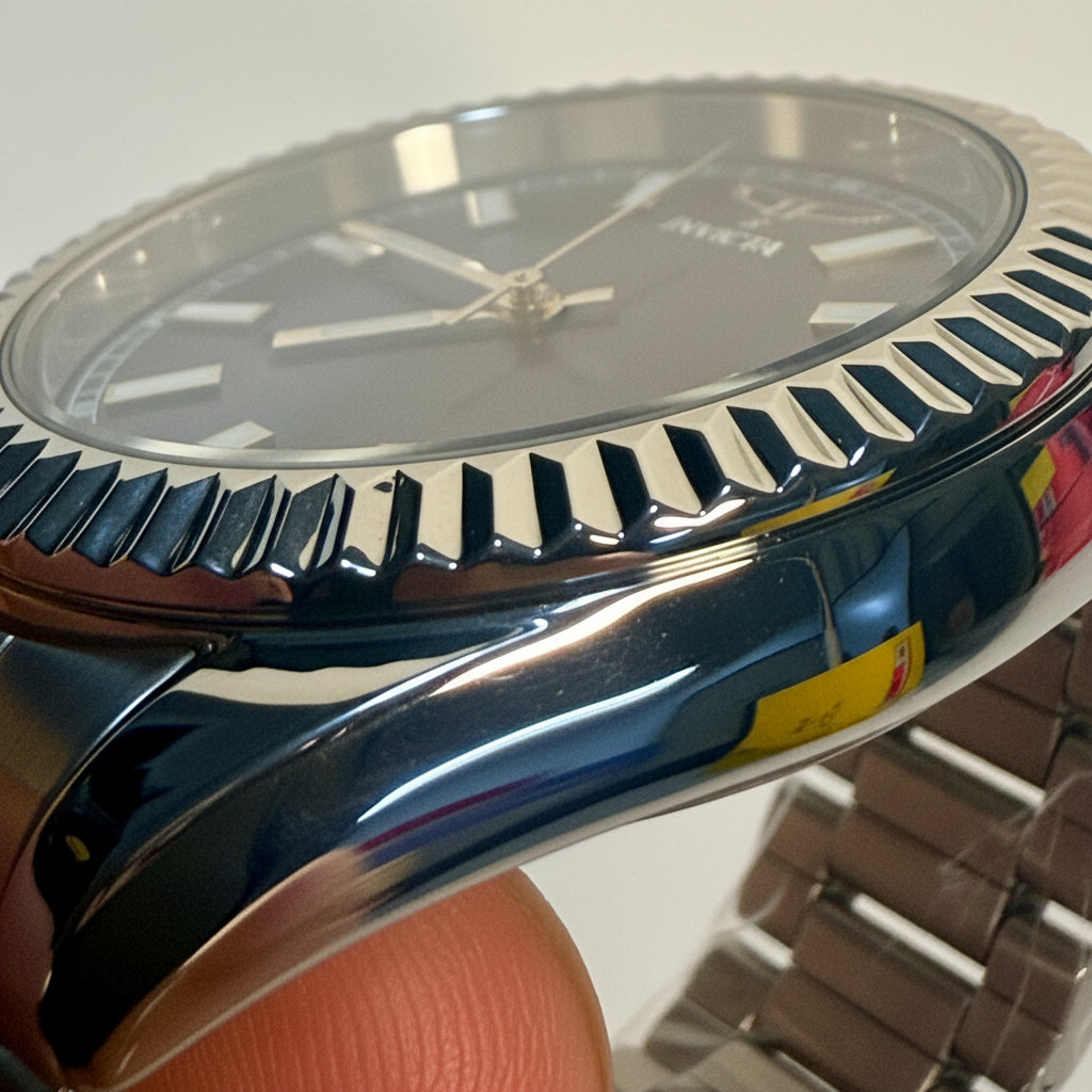 69015 Invicta Mens Specialty Stainless Steel 40mm Blue Dial 30m Bracelet Watch coin bezel
