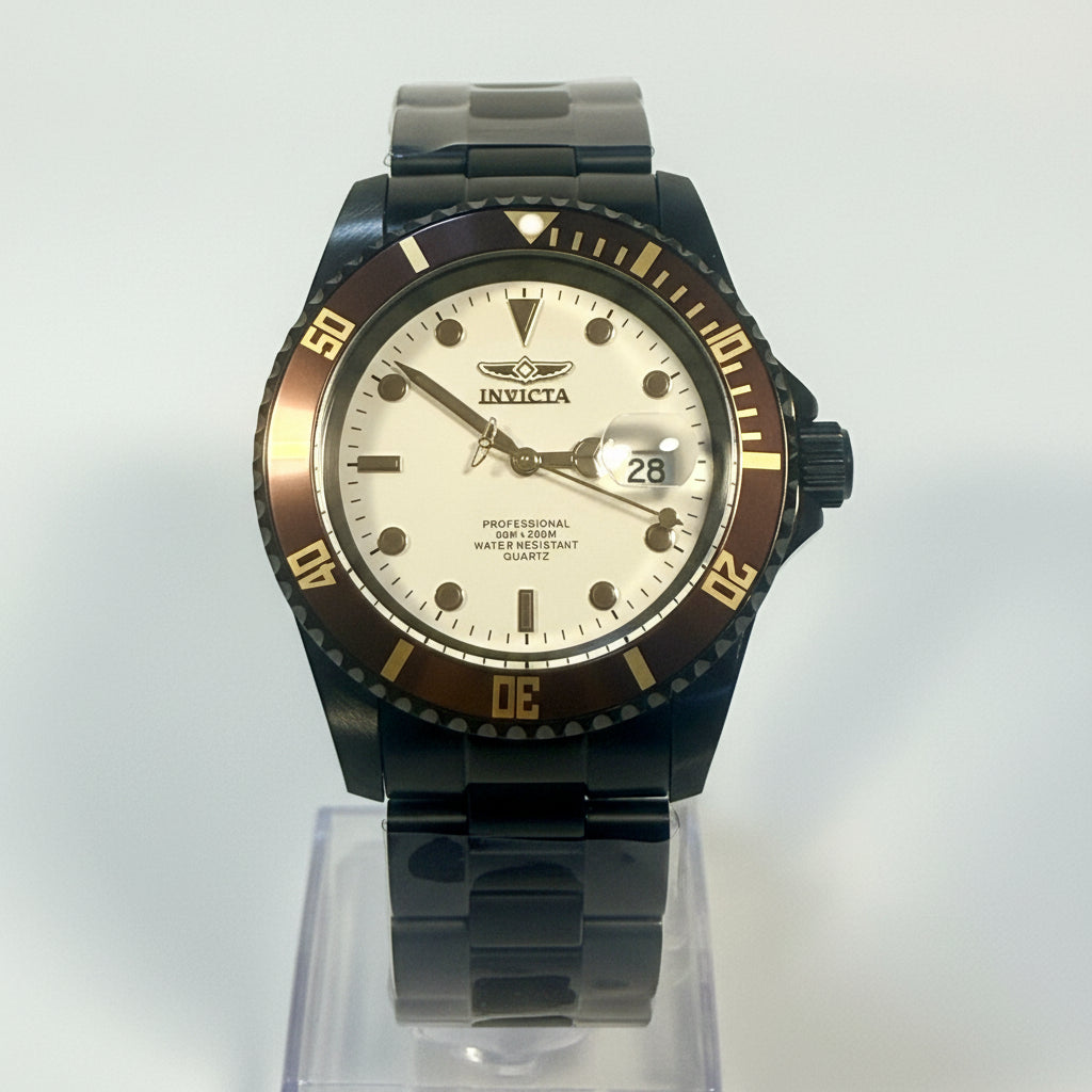 50531 Invicta Mens Pro Diver Vectide Chocolate and White Dial 42mm Stainless Steel Watch 200M	