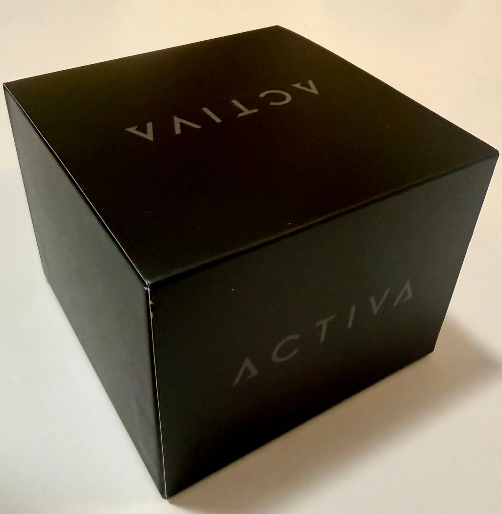 Black box with 'ACTIVA' branding on a white background