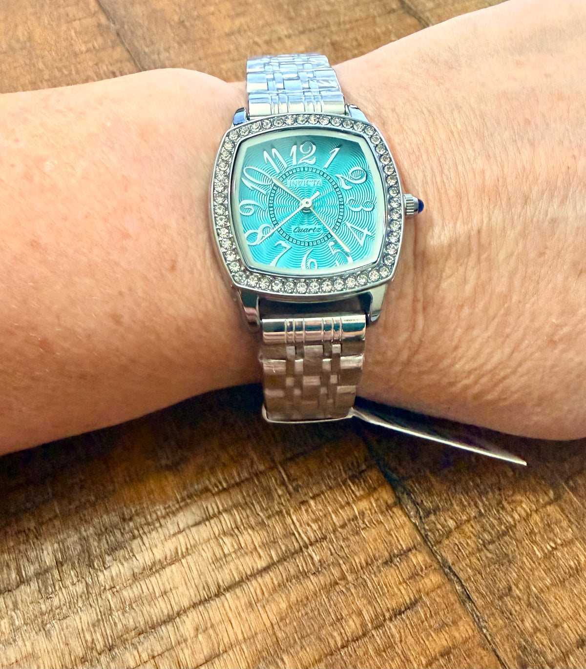 69364 Women's Wildflower Stainless Steel Ice Blue Dial Crystal Bezel 31mm Watch