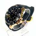 40000 Mens Pro Diver 45mm Rose Gold Stainless Steel Black Dial Silicone Watch side