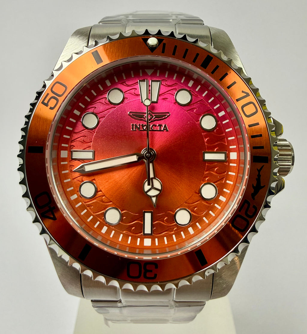50933 Mens Pro Diver 43mm 100M Flame Fusion Crystal Watch Special Case