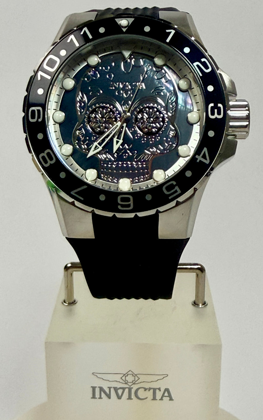 36855 Invicta Aviator Dia De Los Muertos MOP Black Dial Sugar Skull 50mm  Watch