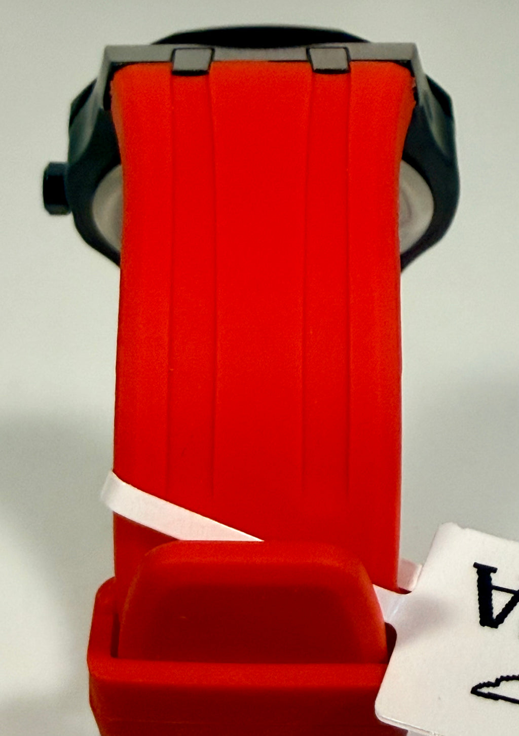 69491 Invicta Mens Speedway Rim Black Case Red Polyurethane Strap 42mm 30m Watch band