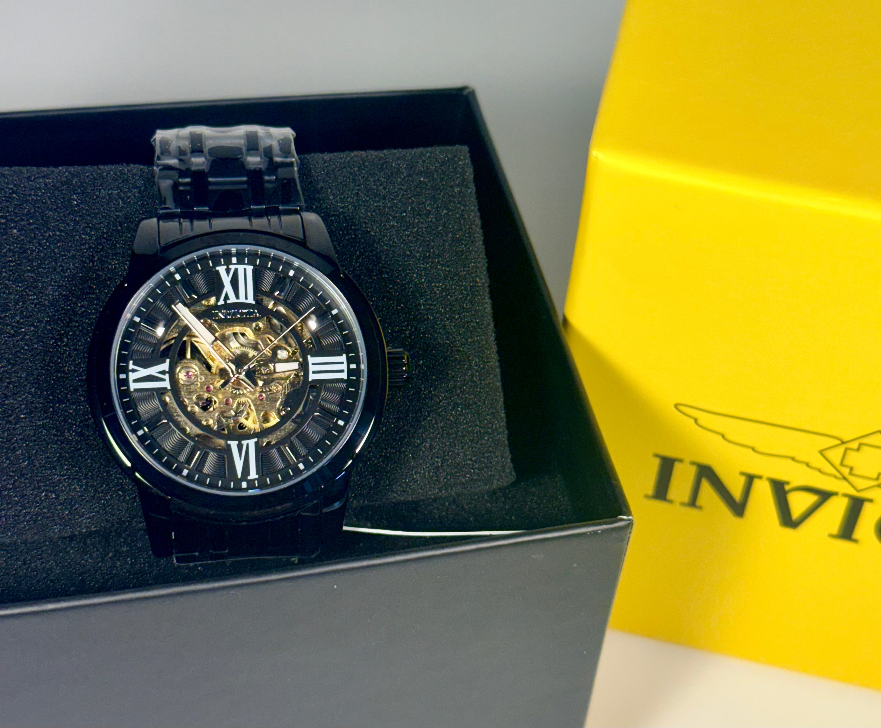 69507 Invicta Mens Objet D Art Artifice Automatic Skeleton Dial Stainless Steel in display box