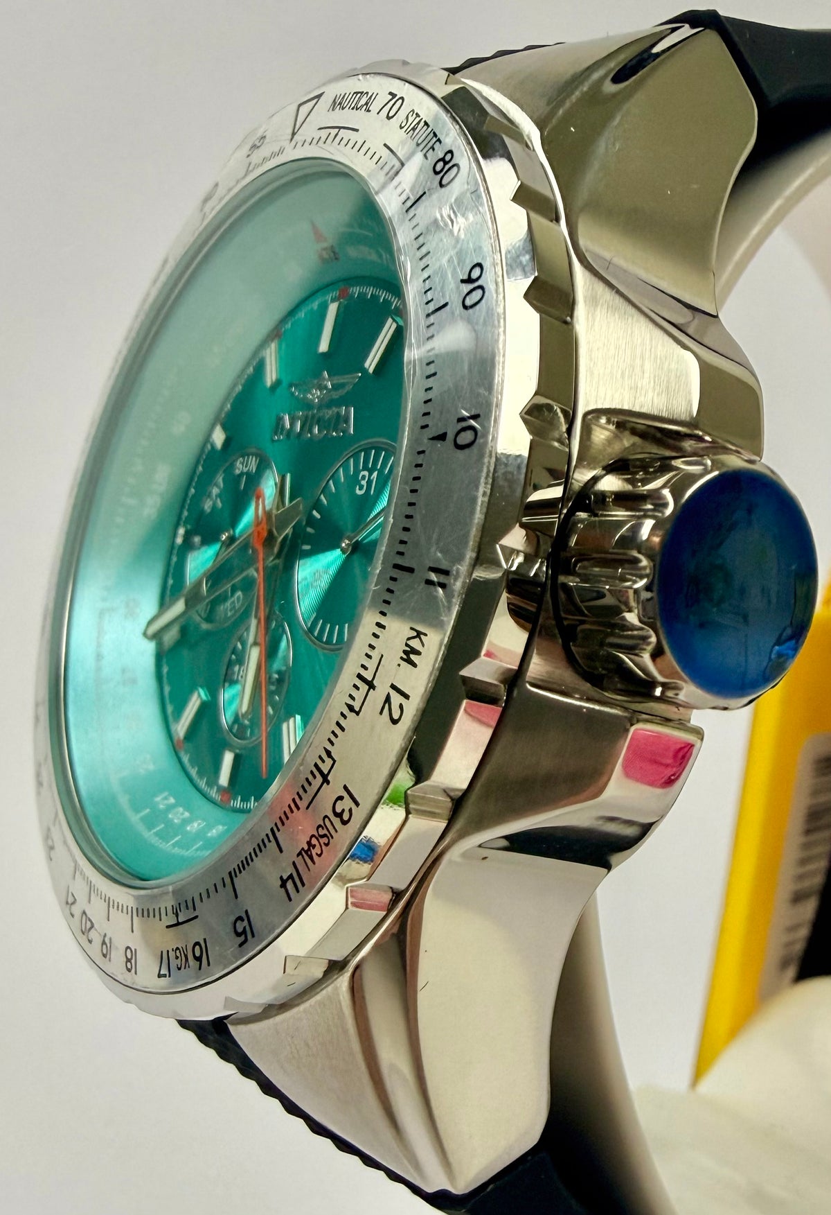 50963 Invicta Aviator Skyshock Mens Blue Dial  Watch 50mm in Special Case 100m WR
