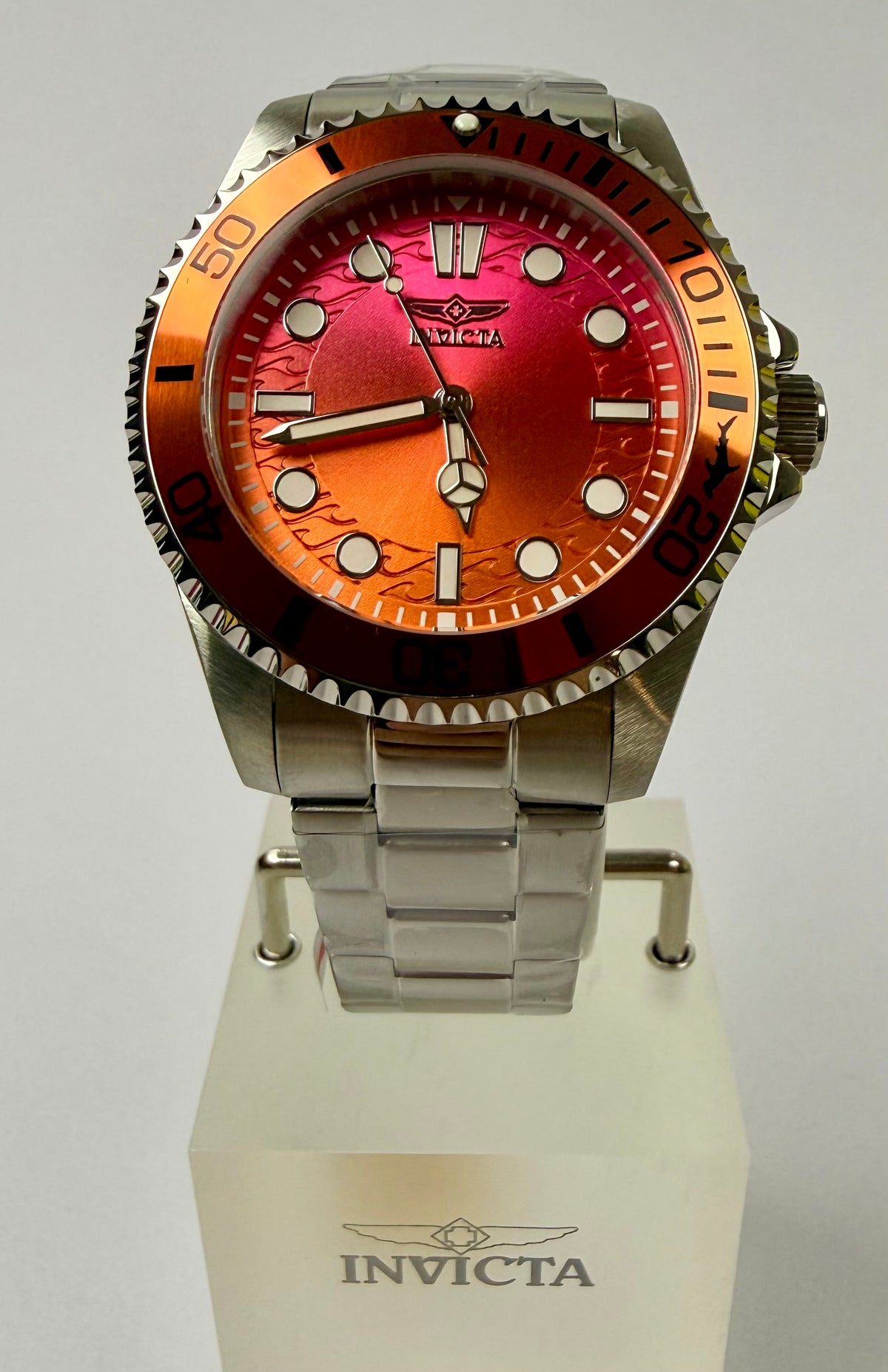50933 Mens Pro Diver 43mm 100M Flame Fusion Crystal Watch Special Case