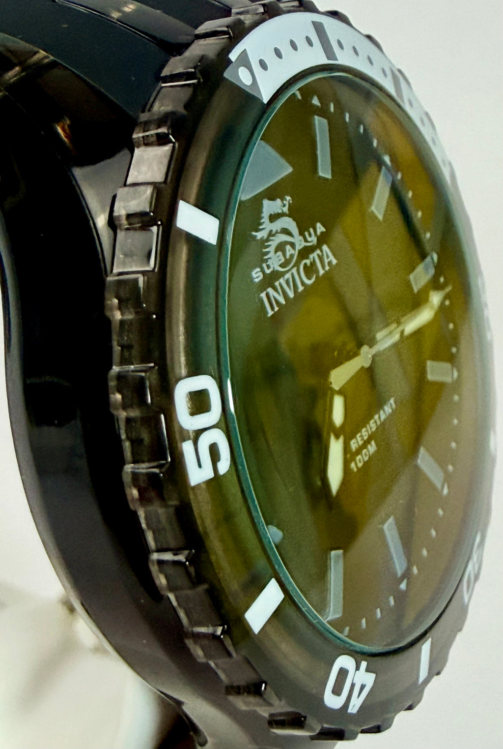 69447 44mm Subaqua Noma Stainless Steel Case Black Dial Silicone Strap Watch 