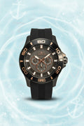 Invicta Mens Pro Diver Impact Black wristwatch with a detailed face on a white background