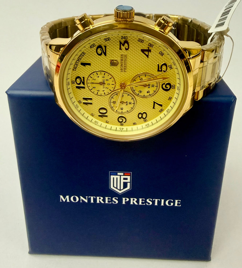 MPW-0318 Montres Prestige Men's Watch 43.5mm Gold Chronograph Stainless Steel