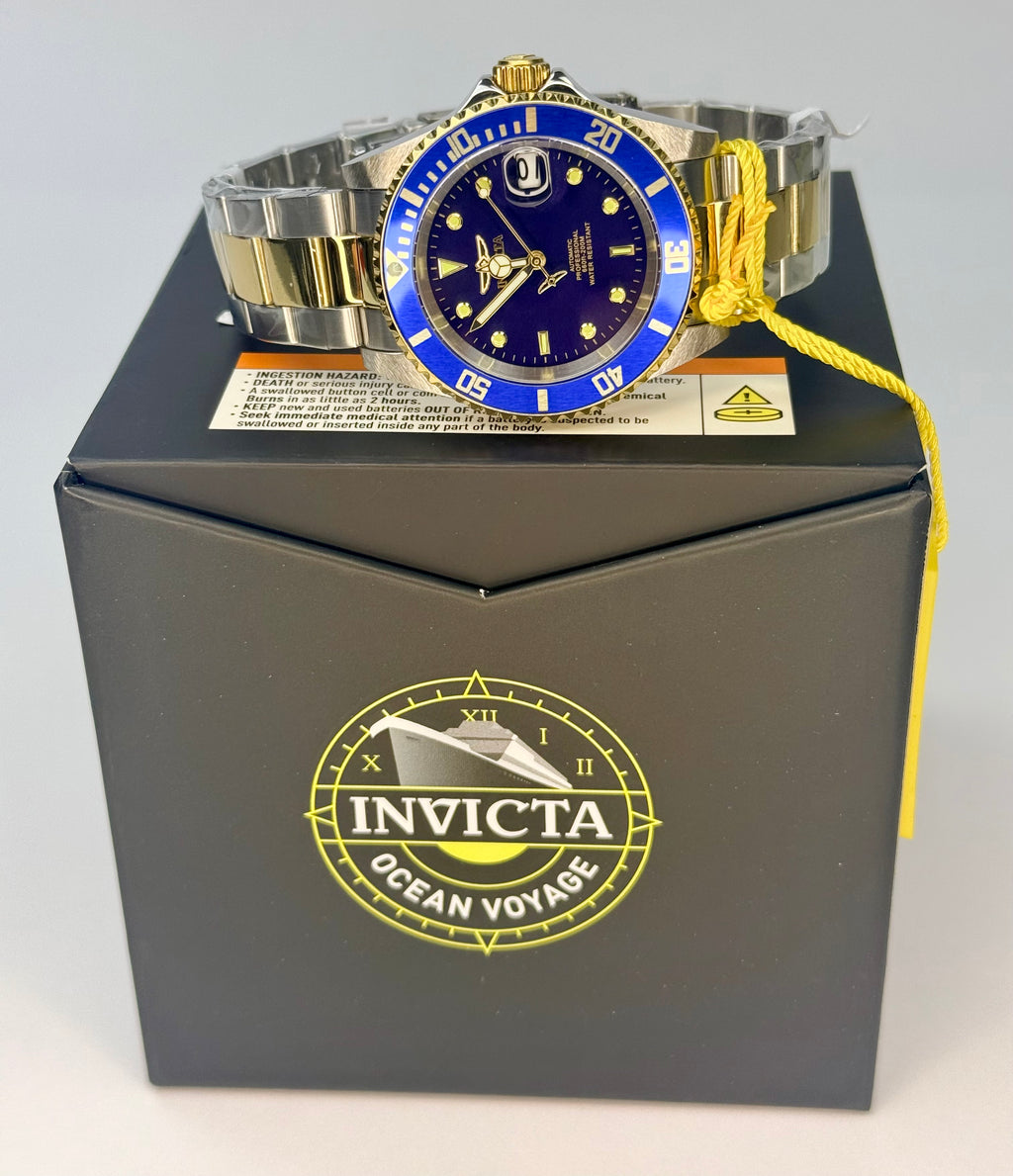 8928OB Mens Pro Diver Automatic Blue Dial Gold Tone Two Tone NH35A 40mm Watch