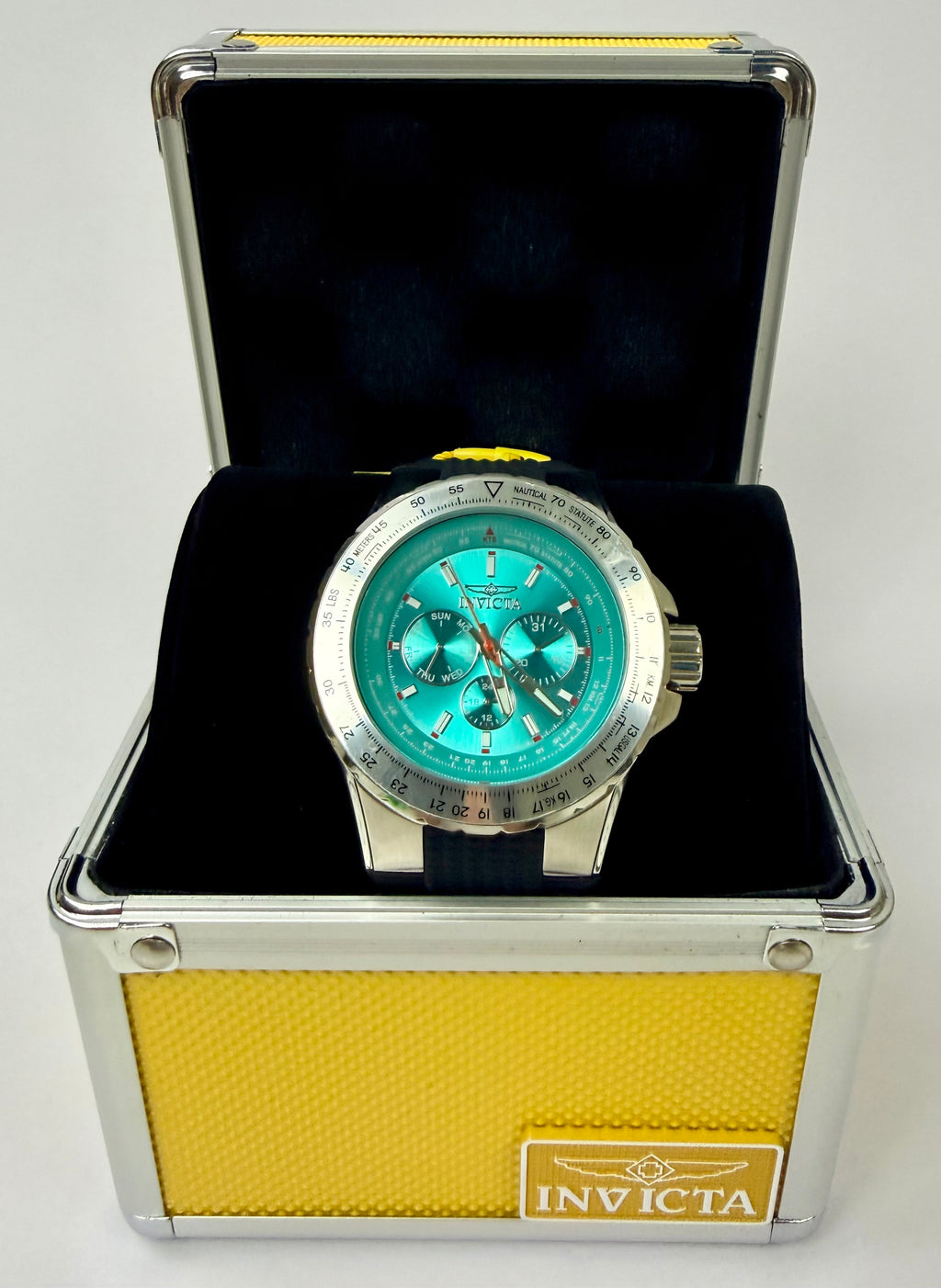 50963 Invicta Aviator Skyshock Mens Blue Dial  Watch 50mm in Special Case 100m WR