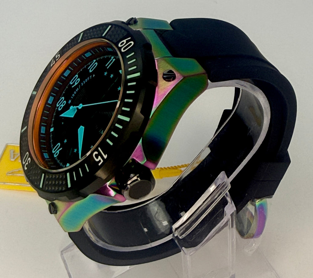 39901 Invicta Aviator Ascend Men's Watch 50mm Iridescent Steel Case Black Strap