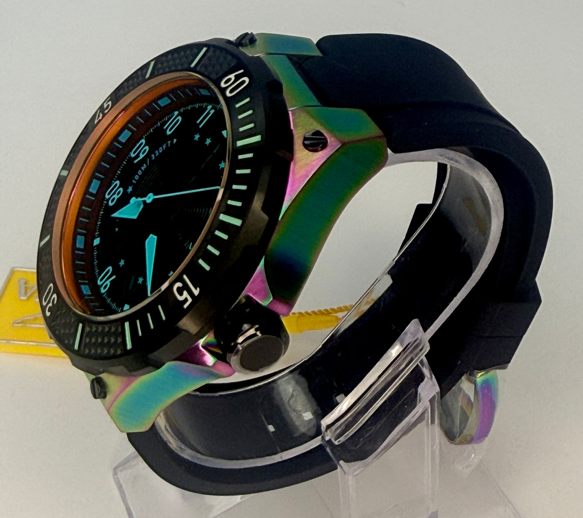 39901 Invicta Aviator Ascend Men's Watch 50mm Iridescent Steel Case Black Strap