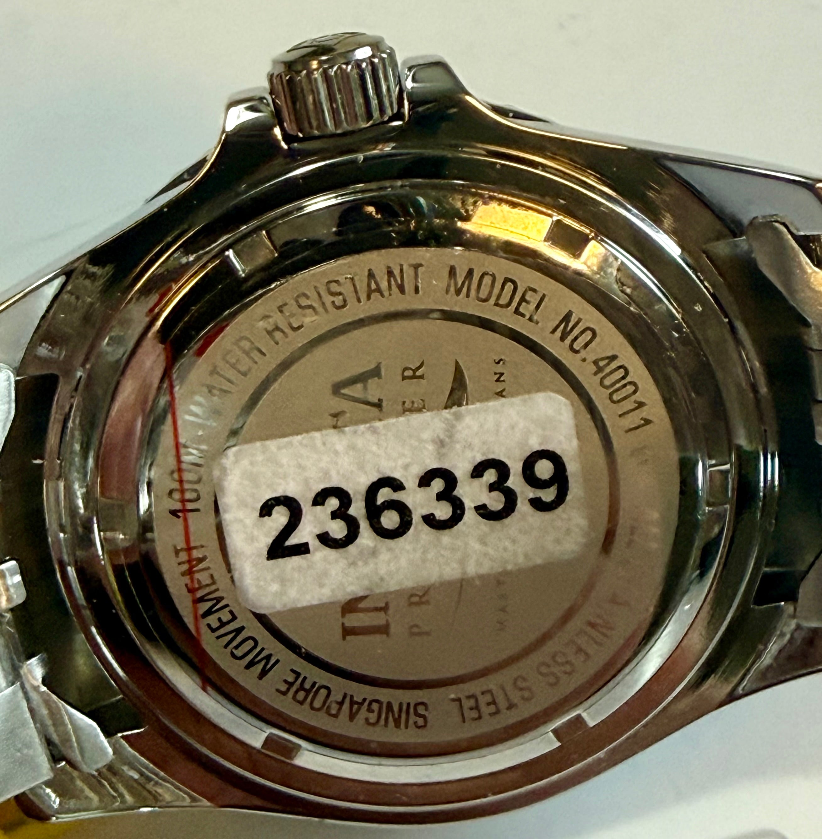 Back of a Invicta Mens Pro Diver 43mm Heritage  with visible model number and brand name
