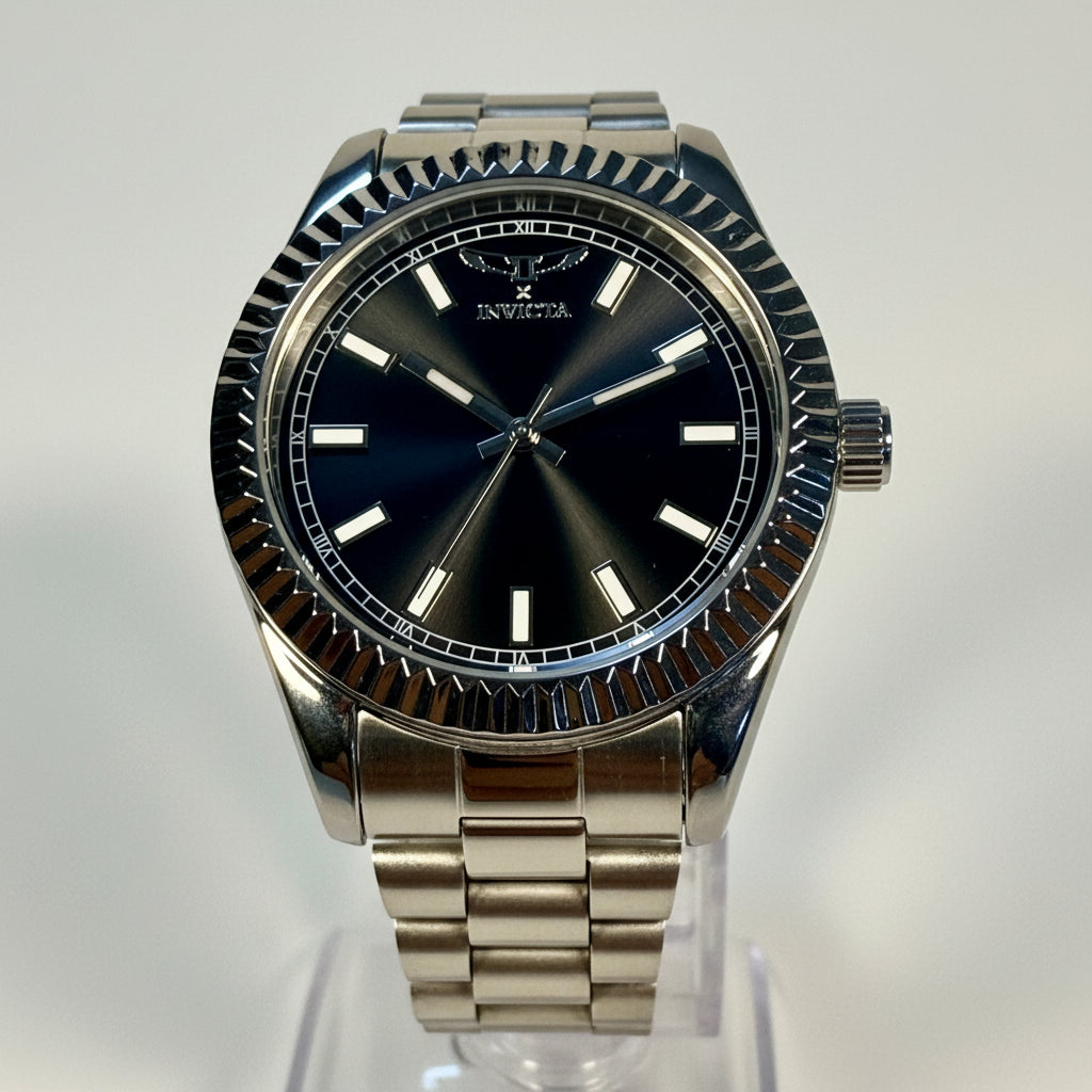 69014 Invicta Specialty Mens 40mm Stainless Steel Black Sunray Dial Watch