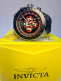 49850 Invicta Aviator Men 50mm Stainless Steel Black Roulette Dial Silicone Strap