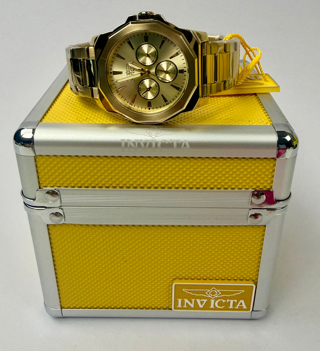 46855 Invicta Speedway Multifunction Mens Gold With Sub Dials 42mm 30 M WR