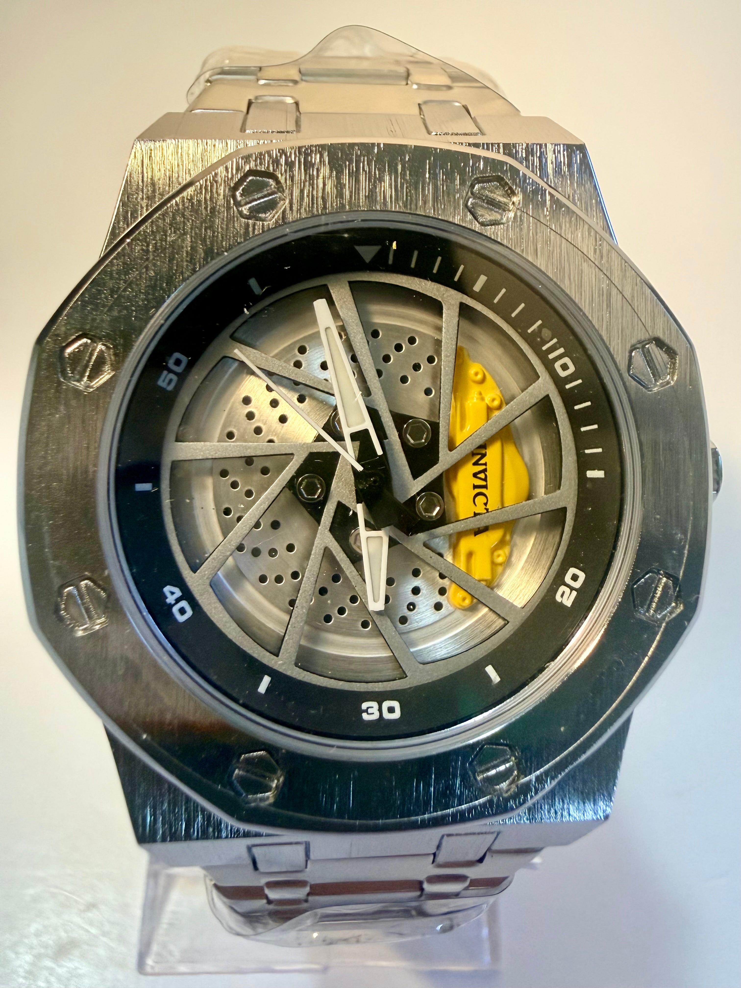 Invicta Speedway Rim Mens Watch Stainless Steel 42mm Case Model 69487 close up