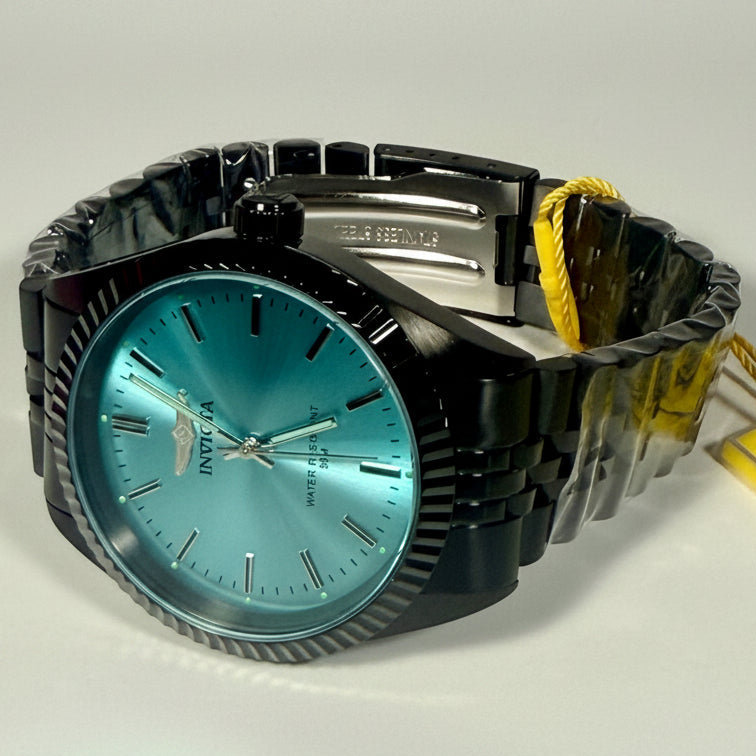 79020 Invicta Mens Specialty Serrate Black Dial Stainless Steel Bracelet 40mm
lying on a flat surface