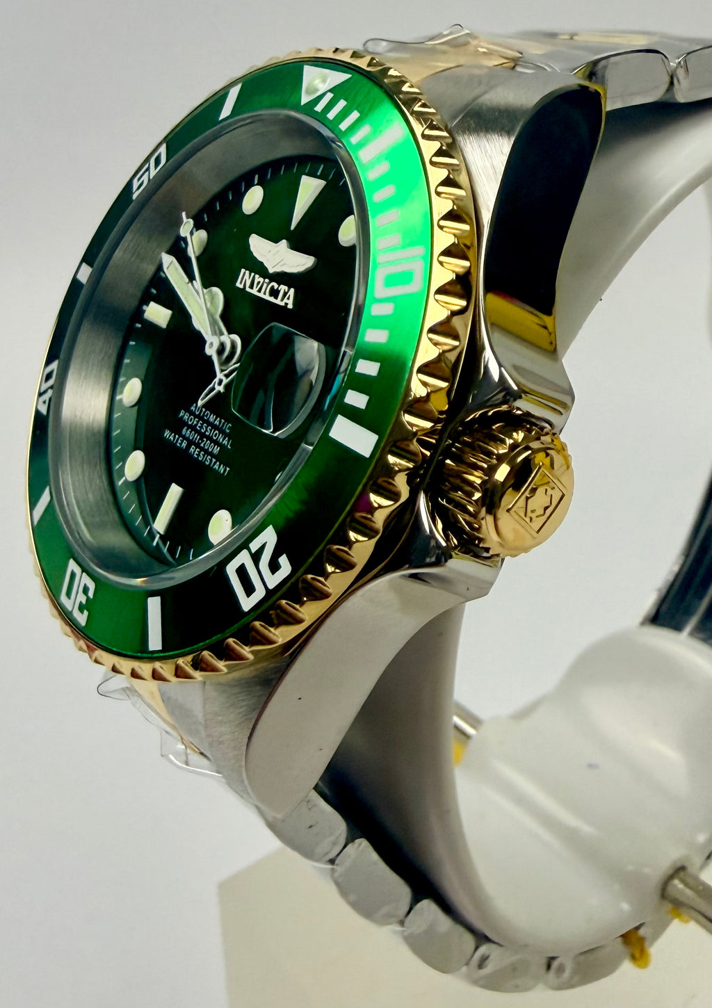 28661 Invicta Mens Pro Diver Navarch Green Dial Steel Gold Automatic 40mm Watch