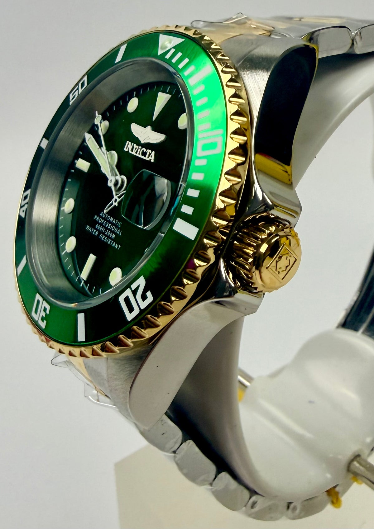 28661 Invicta Mens Pro Diver Navarch Green Dial Steel Gold Automatic 40mm Watch