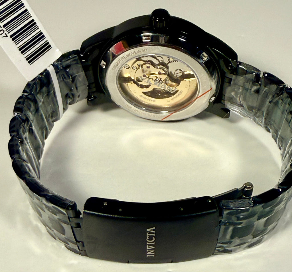 69507 Invicta Mens Objet D Art Artifice Automatic Skeleton Dial Stainless Steel from the rear