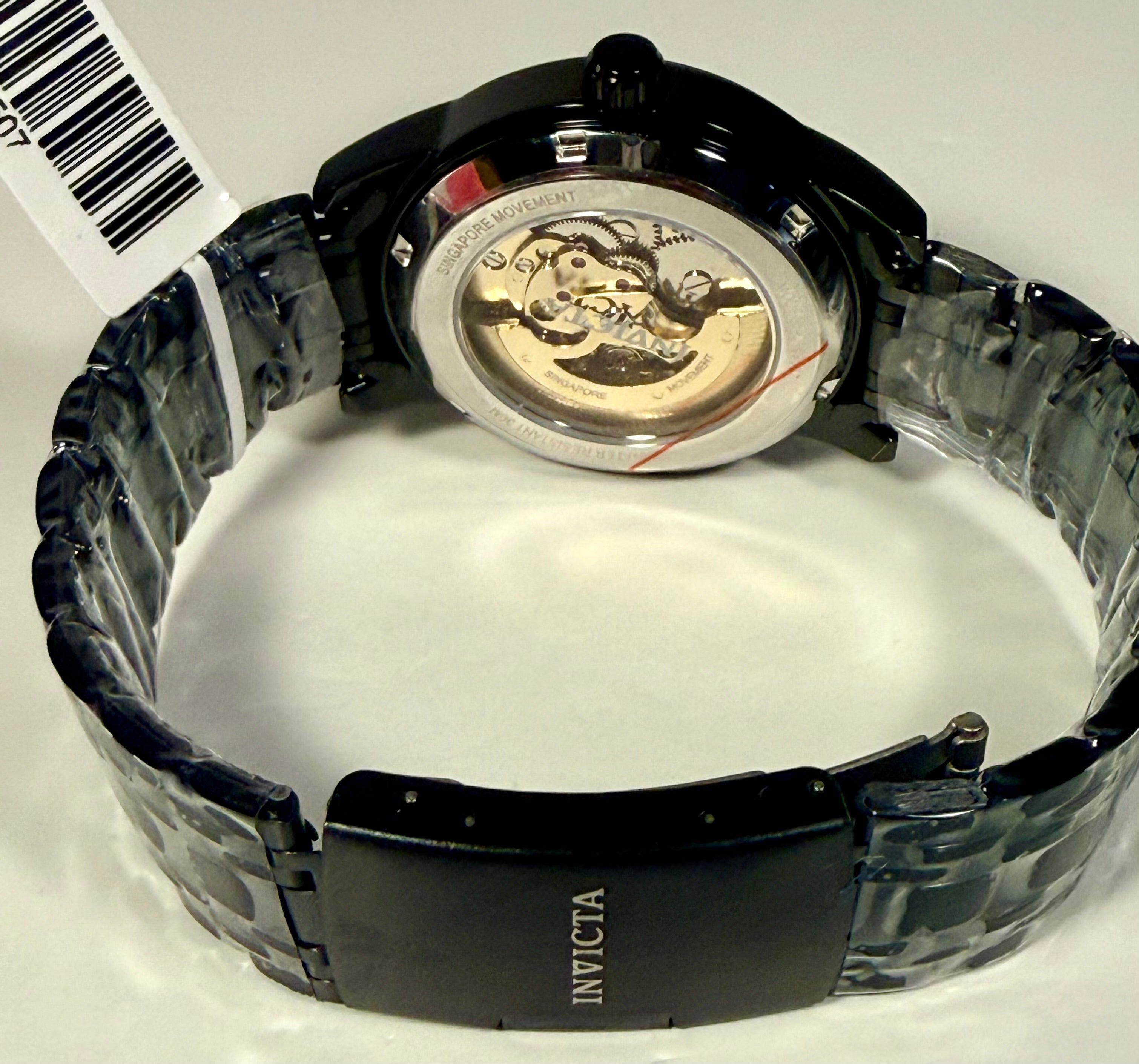 69507 Invicta Mens Objet D Art Artifice Automatic Skeleton Dial Stainless Steel from the rear